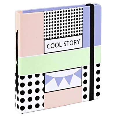 Image de Hama album photo à pochettes &quot;Cool Story&quot; (format de 11,7 cm x 12,7 cm, pour 28 instantanés, photos jusqu&#039;à 8,9 10,8 pages, élégant, insertion latérale) Multicolore