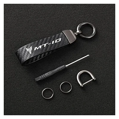 Image de SXHM Porte clés De Moto pour Yamaha MT01 MT09 MT07 MT10 MT03 MT 09 07 10 03 Tracer 900 700 GT Lanière en Fibre Carbone (Couleur : 10, Size Normal), Taille unique
