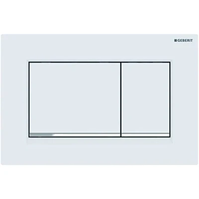 Image de Geberit 115883JT1 Sigma 30 plaque de déclenchement pour 2 quantités rinçage avant, + touches blanches mates, bandes chromées