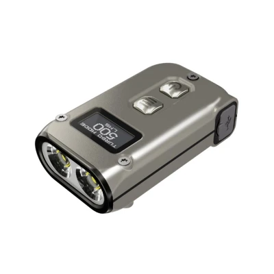 Image de Nitecore TINI 2 Titanium, petite lampe de poche, lampes poche LED rechargeables par USB C, 500 lumens sur 5 niveaux, jusqu&#039;à 600 h d&#039;autonomie, Noir