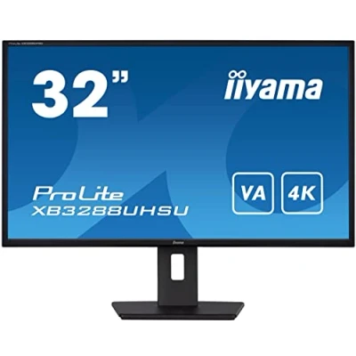 Image de iiyama Ecran 32 Dalle VA 4K UHD 3840x2160 3ms DisplayPort 2xHDMI 2xUSB 3.0 HPs 300cdm² FreeSync 15 cm Pied réglable en Hauteur / XB3288UHSU B5