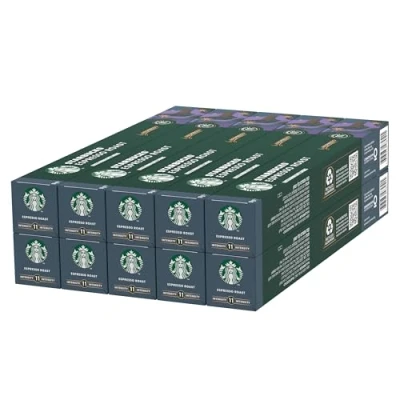 Image de STARBUCKS Espresso Roast by Nespresso, Torréfaction Brune, Capsules de Café 10 x (100 Capsules)
