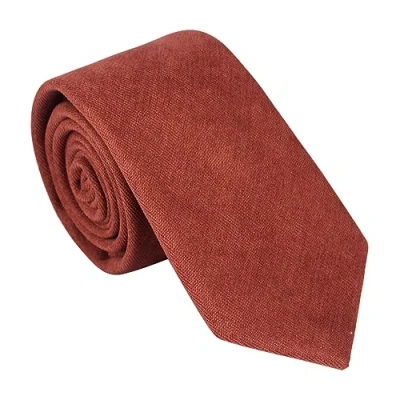 Image de DB Dickie Bow Cravate de luxe en coton mélangé pour homme, terre cuite, Length: 145cm. Width: 7cm