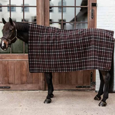 Image de Kentucky Couverture Polaire Heavy Square Stripes Marron 210x200cm