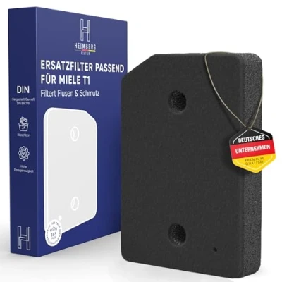 Image de filtre pour sèche linge Miele T1 9164761 de rechange à pompe chaleur Élimination des peluches socle lavable en mousse fine/grossière,