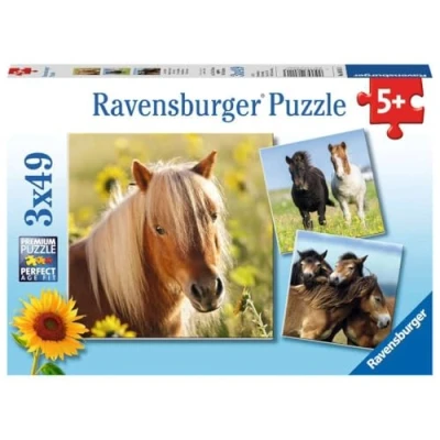 Image de Puzzles 3X49 P Adorables Poneys