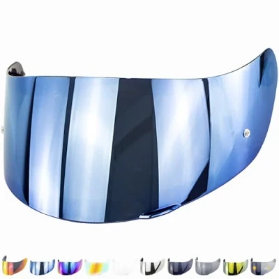 Image de Everalo Visiere Compatible avec Agv K1 K1s K3sv K5 K55 S4sv Stealth SV Strada Skyline Horizon Compact Numo Evo Visière Casque Pinlock Ready (Bleu)