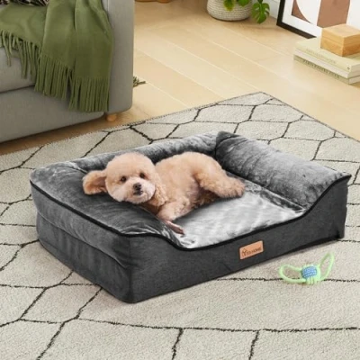 Image de YITAHOME Panier pour Chien Orthopédique,Coussin Dehoussable Chien,Coussin Chien,Lavable Lit Chien,71x58cm,Gris