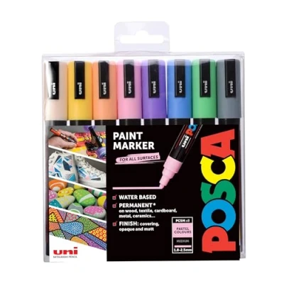 Image de Posca 153544854 Lot de 8 Marqueurs peinture avec encre à base d&#039;eau et pointe ogive 2,5 mm