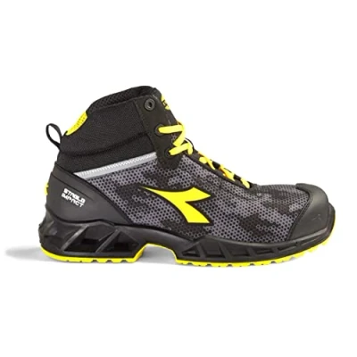 Image de DIADORA Mixte Shark Stable Impact Mid S3 SRC ESD Chaussure Bateau, Noir/Gris, 42 EU