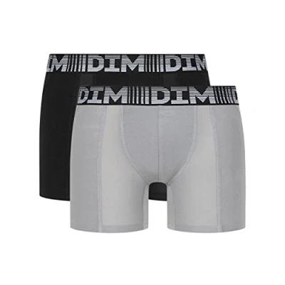 Image de Dim Pack 2 Boxers Longs en Coton 3D Flex Air D01N2 Homme Design Moderne et Confortable