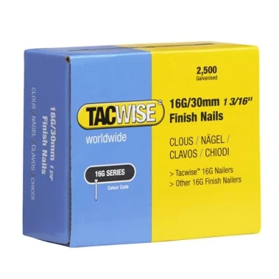 Image de Tacwise 0293 Clous de Finition Galvanisés Type 16G / 30 mm, Lot 2500