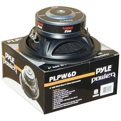 Image de SUB SUBWOOFER PYLE PLPW6D DE 300 Watt RMS ET 600 Max DIAMETRE 6,5&quot; 16,50 CM 165 MM WOOFER DVC Double Bobine 4 + OHM Excellent Aussi pour Voiture OU en Caisse Maison