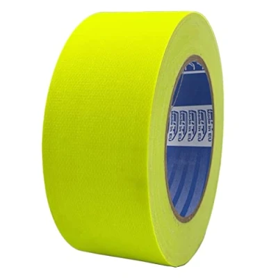 Image de ACIT Ruban de toile fluo, 50 mm x 25 m, telé renforcé Duct Tape, Américain, Réparations, Fixation et emballage à haute tenue (Jaune)