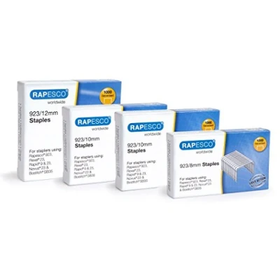 Image de Rapesco 1317 Assortiment d&#039;Agrafes 923, Type 23, pour Usage Intensif (8, 10, 12 mm), Lot de 4000