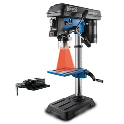 Image de Scheppach Perceuse d&#039;établi DP16SL à colonne avec étau 500W 5 Vitesses pour le bois, métal et tous plastiques Variable 510 2430 min 1 Distance max. 305mm Laser intégré