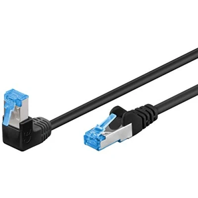 Image de GOOBAY Câble Ethernet Cat6a 25cm surblindé blanc 1x RJ45 coudé