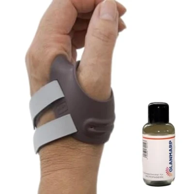 Image de Olanmarp détergent pour microfibre 50 ml + Ofa Push Ortho CMC Orthèse de pouce l&#039;arthrose, réduit la douleur, bandage postopératoire (taille 2, gauche)