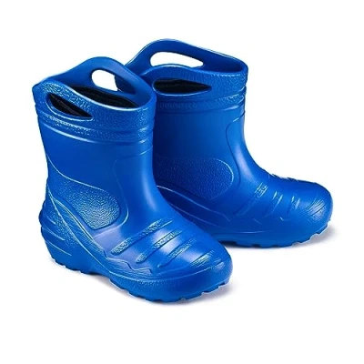 Image de ESTRO Botte en Caoutchouc Enfant Bottes de Pluie Fille Fourrée Chaussure K051 (30 EU, Bleu)