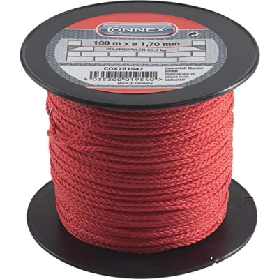 Image de Connex COX781547 Polypropylène Cordeau de maçon 100 m Max 60 kg 1,7 mm Rouge