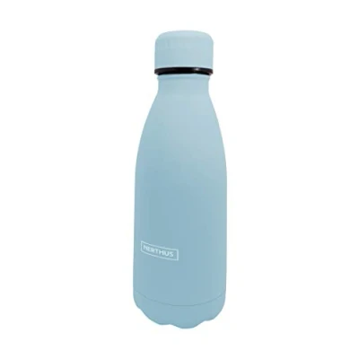 Image de NERTHUS Bouteille Double Paroi en Acier Inoxydable Motif Chaud et Froid Bleu Pastel 350 ML sans Bpa 18/8