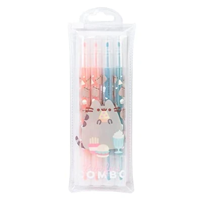 Image de Grupo Erik SSGE001 Lot de 4 Surligneurs Pastel Pusheen : Rose, Orange, Vert, Bleu Pointe Large et Fine Fournitures Scolaires Kawaii, Papeterie Kawaii