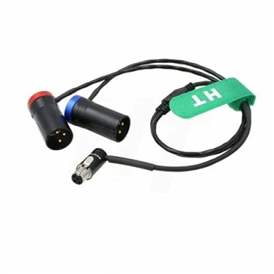Image de HangTon Câble audio en Y pour Sennheiser Zaxcom Lectrosonics SRc5P Récepteur vers caméra mélangeur enregistreur, profil bas TA5F XLR3M 50,8 cm