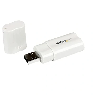 Image de StarTech.com Carte son externe USB vers audio stéréo Adaptateur 1x A mâle 2x 3,5 mm Mini Jack femelle (ICUSBAUDIO)