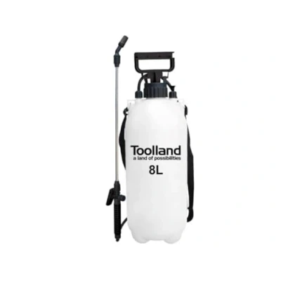 Image de Toolland Vaporisateur à Pression, Lance, buse réglable, indicateur de Niveau, Sangle, 8 L, système Pompe, Blanc/Noir