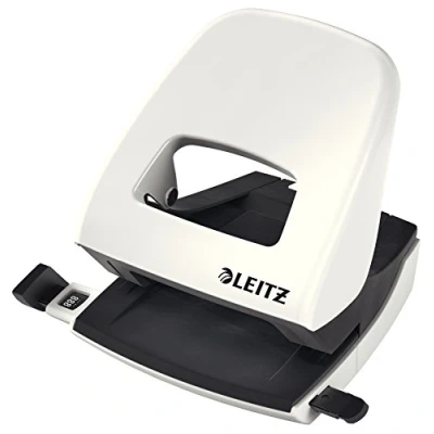 Image de Leitz Perforateur, 30 Feuilles, Réglette de Guidage avec Marquages des Formats, Métal, NeXXt, 50082001 Blanc Perlé