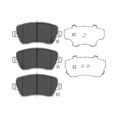 Image de KAVO PARTS KBP 8522 Jeu de plaquettes frein avec indicateur d&#039;usure SUZUKI: SWIFT 3, Splash, NISSAN: MICRA 4, 5, Note II 5 portes