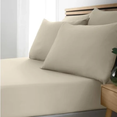 Image de Catherine Lansfield So Soft Easy Iron Drap Housse Simple Naturel