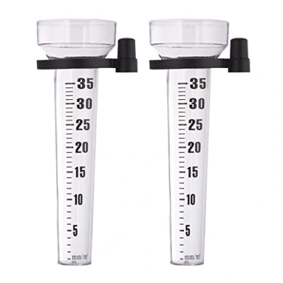 Image de Relaxdays, Transparent Lot de 2 pluviomètres, à Fixation, Compteur pour Le Jardin, Gros Affichage, 35 mm/m², Plastique, 2er Pack 10025387