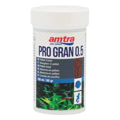 Image de Amtra Pro Gran Micro 0.5 Aliment Complet pour Petits Poissons Rouges d&#039;eau Douce et Marins, Microgranulés des 0,5 mm, 100 ML