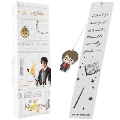Image de Harry Potter Marque Page Métal avec Breloque Suspendue Cadeau Original Lecture (Argent/Multi)