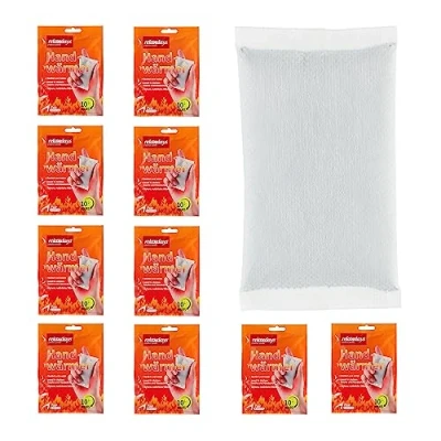 Image de Relaxdays Patch Chauffant, 10 Paires, pour des Mains Qui restent au Chaud Pendant h, activé par l’air, Blanc