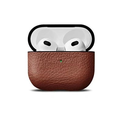 Image de WOOLNUT Étui de protection en cuir pour AirPods 3 Gen Marron cognac qualité supérieure Apple génération et élégant vos