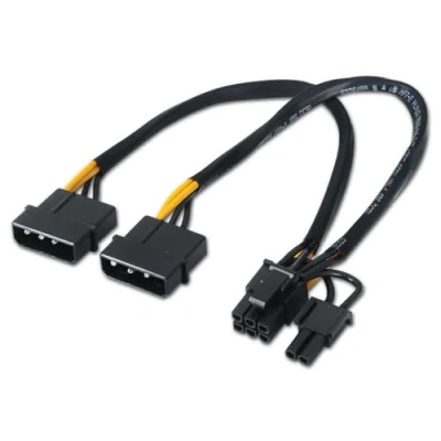 Image de OCIODUAL Aisens A131 0165 Câble Alimentation Carte Graphique PCIe Double Molex 4 Pin vers 6+2 Broches Adaptateur PCI Express PC