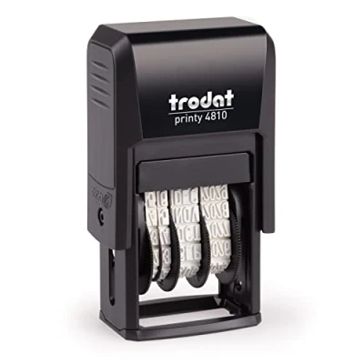 Image de Trodat Petit tampon dateur Printy 4810 Date en Allemand Encrage automatique Noire rechargeable Format de l&#039;impression 20 x 3,8 mm pour Usage occasionnel Noir