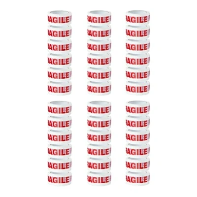 Image de ACIT ruban adhésif imprimé avec écriture fragile, Mesure 66 m x 50 mm, carton de 36 rouleaux, d&#039;emballage fragile