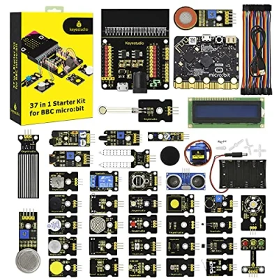 Image de KEYESTUDIO BBC Microbit Sensor Module Kit Starter Programmable avec 35 Projects, V2 et Carte d&#039;extension Inclus