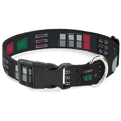 Image de Buckle Down Collier pour Chien avec Clip en Plastique Star Wars Dark Vador Ceinture Utilitaire Bounding3 Noir/Gris/Rouge 22,9 à 38,1 cm de Large, Multicolore (DC BKSR WSW141 1.0 S)