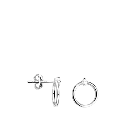 Image de SOFIA MILANI Boucles d&#039;Oreilles pour Femme en Argent 925 avec Pierre de Zircon Clou d&#039;Oreille Forme Cercle E2316