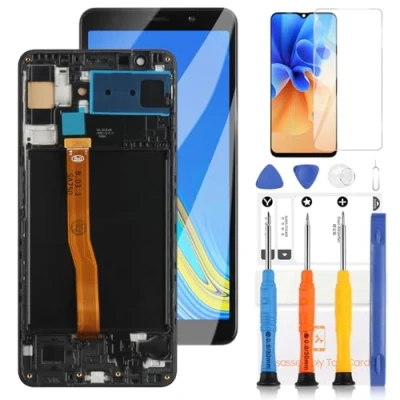 Image de Écran LCD pour Samsung Galaxy A7 2018 SM A750 A750F A750FN A750N A750G A750GN/DS Tactile Digitizer Assemblage Kit avec Outils(Noir cadre, TFT Highlight Version)