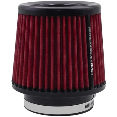 Image de Filtre à air universel de voiture rechange pour 76 mm, 89 101 mm Kit d&#039;admission froid haute performance Lavable et réutilisable (rouge)