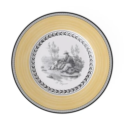 Image de Villeroy &amp; Boch Audun Chasse Assiette À Dessert 22 Cm, Garanti Lave Vaisselle, Compatible Micro Ondes, Petit Déjener, Porcelaine Premium, Blanc/Gris/Jaune
