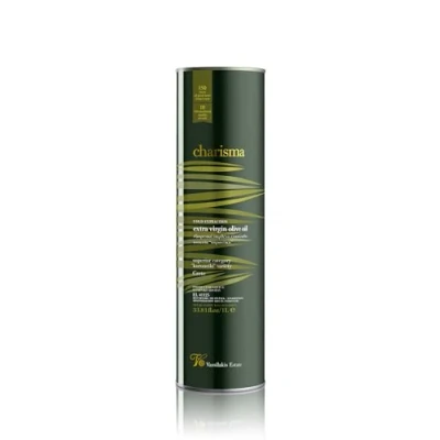 Image de Charisma Huile d&#039;Olive Extra Vierge Grecque de Crète Étain, 1 L Extraction à Froid