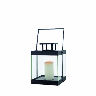 Image de blomus Inca 63686 Lanterne S en métal thermolaqué Aspect Exclusif Accessoire d&#039;intérieur Moderne Ambiance chaleureuse Utilisation intérieur 29,5 x 22 cm Noir