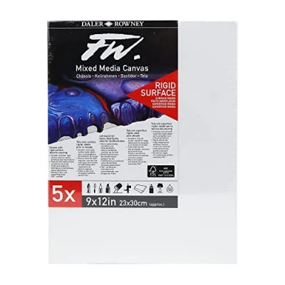 Image de Daler Rowney FW Pack de 5 châssis multi techniques surface rigide 23 x 30 cm