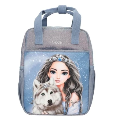 Image de Depesche 13154 TOPModel Wolf Dos en Bleu foncé, avec Motif modèle, étoiles et Paillettes, Sac Bretelles réglables, Multicolor, Taille Unique